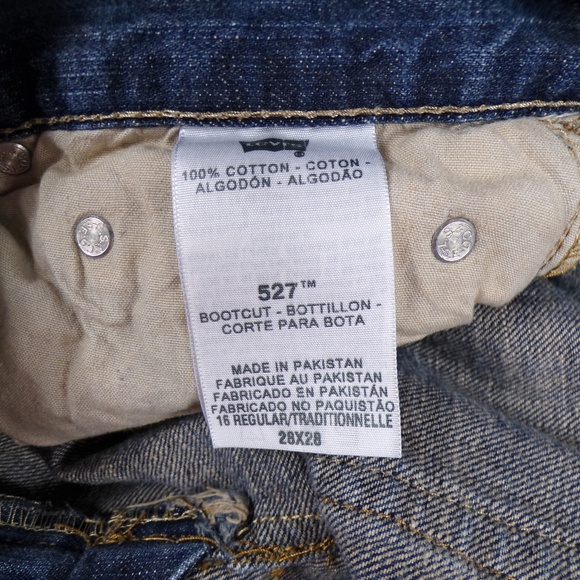 Levis 527 Boot Cut 16 Regular 28X28 Distressed Blue Wash Women's Jeans - Picture 7 of 11